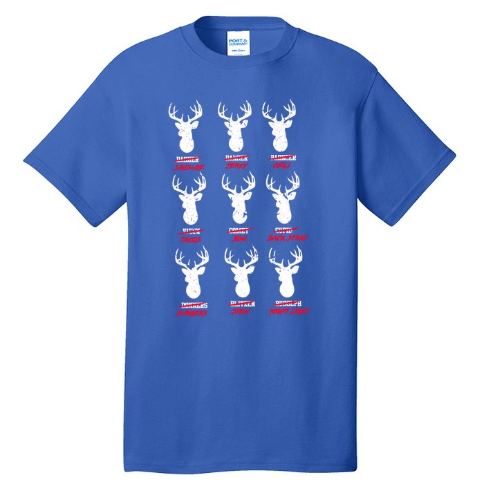 Funny Deer Hunters Santa's Reindeer Great Gift Deer Cuisine Funny Gift Tall T-Shirt