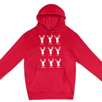 Funny Deer Hunters Santa's Reindeer Great Gift Deer Cuisine Funny Gift Premium Pullover Hoodie