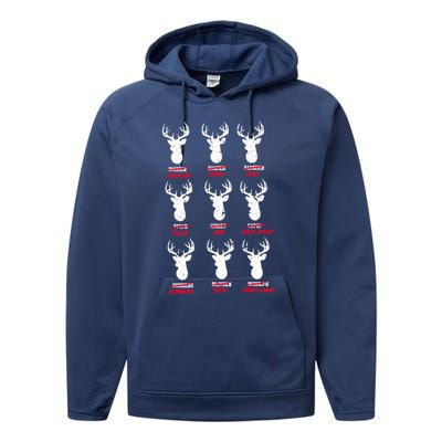 Funny Deer Hunters Santa's Reindeer Great Gift Deer Cuisine Funny Gift Performance Fleece Hoodie