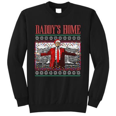 Funny DaddyS Home Trump Ugly Christmas Sweater Xmas Pajamas Sweatshirt