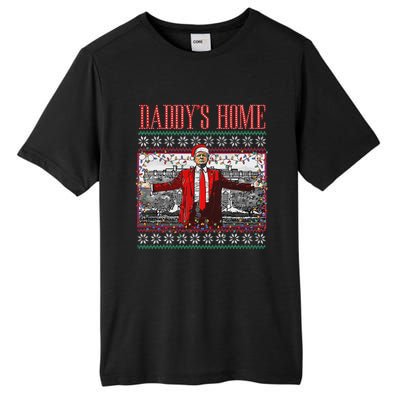 Funny DaddyS Home Trump Ugly Christmas Sweater Xmas Pajamas Tall Fusion ChromaSoft Performance T-Shirt