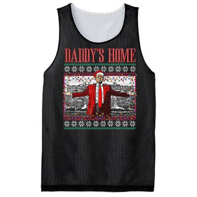 Funny DaddyS Home Trump Ugly Christmas Sweater Xmas Pajamas Mesh Reversible Basketball Jersey Tank