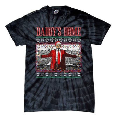 Funny DaddyS Home Trump Ugly Christmas Sweater Xmas Pajamas Tie-Dye T-Shirt