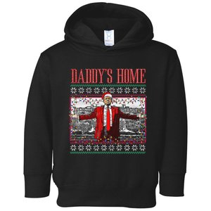 Funny DaddyS Home Trump Ugly Christmas Sweater Xmas Pajamas Toddler Hoodie