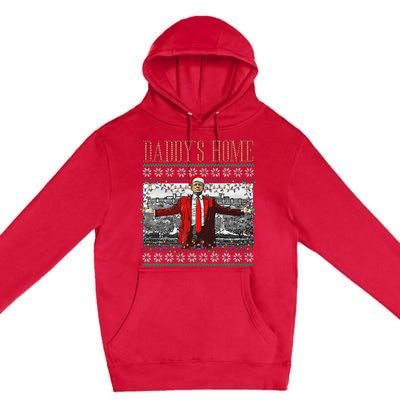 Funny DaddyS Home Trump Ugly Christmas Sweater Xmas Pajamas Premium Pullover Hoodie