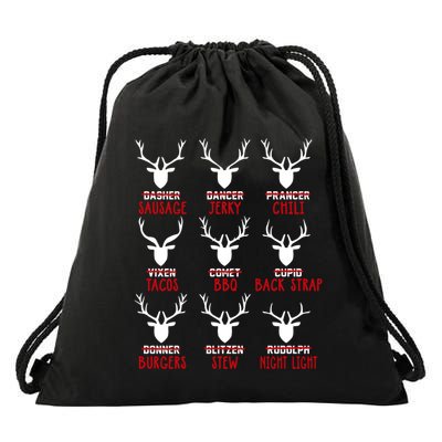 Funny Deer Hunting Hunters All Of Santa's Reindeer Funny Gift Drawstring Bag