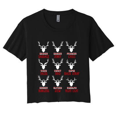 Funny Deer Hunting Hunters All Of Santa's Reindeer Funny Gift Crop Top