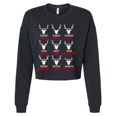 Funny Deer Hunting Hunters All Of Santa's Reindeer Funny Gift Cropped Pullover Crew