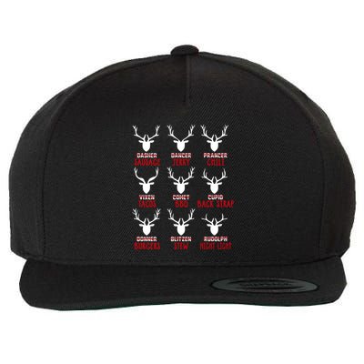 Funny Deer Hunting Hunters All Of Santa's Reindeer Funny Gift Wool Snapback Cap