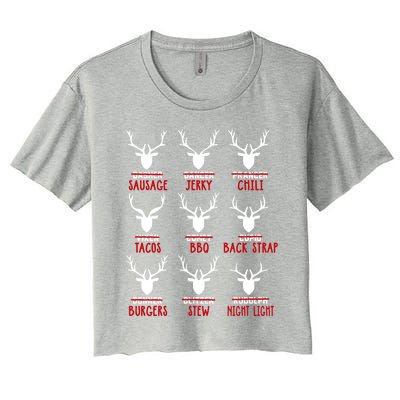 Funny Deer Hunting Hunters All Of Santa's Reindeer Funny Gift Women's Crop Top Tee