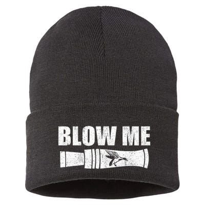 Funny Duck Hunting Blow Me Duck Call Waterfowl Hunter Gift  Sustainable Knit Beanie