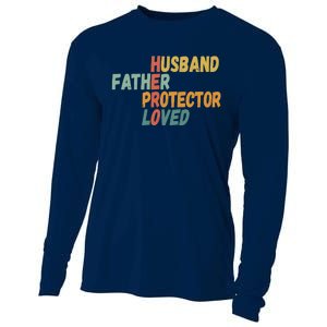 Father's Day Husband Father Protector Hero Loved - Dad Cooling Performance Long Sleeve Crew