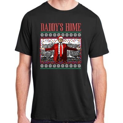 Funny DaddyS Home Trump Ugly Christmas Sweater Xmas Pajamas Adult ChromaSoft Performance T-Shirt