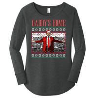 Funny DaddyS Home Trump Ugly Christmas Sweater Xmas Pajamas Women's Perfect Tri Tunic Long Sleeve Shirt