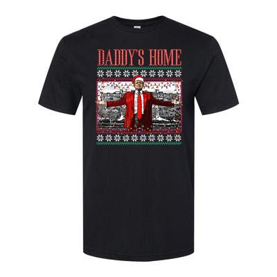 Funny DaddyS Home Trump Ugly Christmas Sweater Xmas Pajamas Softstyle CVC T-Shirt