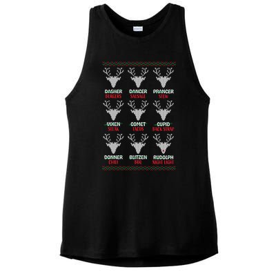 Funny Deer Hunting Christmas Hunters All Of SantaS Reindeer Gift Ladies PosiCharge Tri-Blend Wicking Tank