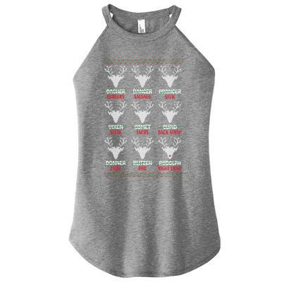 Funny Deer Hunting Christmas Hunters All Of SantaS Reindeer Gift Women's Perfect Tri Rocker Tank