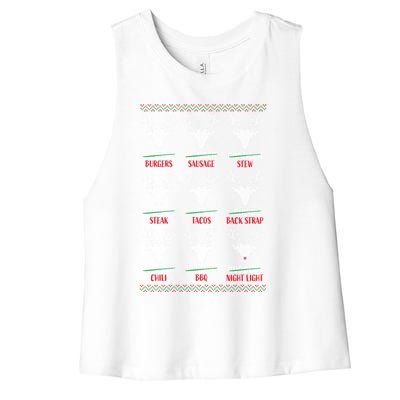 Funny Deer Hunting Christmas Hunters All Of SantaS Reindeer Gift Women's Racerback Cropped Tank