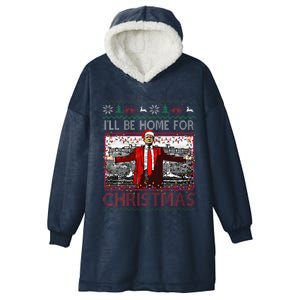 Funny DaddyS Home Trump Ugly Christmas Sweater Xmas Pajamas Hooded Wearable Blanket