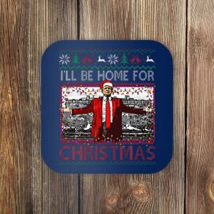 Funny DaddyS Home Trump Ugly Christmas Sweater Xmas Pajamas Coaster