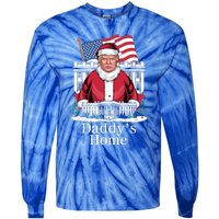 Funny DaddyS Home Trump Christmas 2024 Trump Santa 2024 Gift Tie-Dye Long Sleeve Shirt