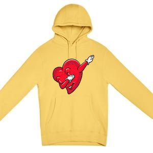 Funny Dabbing Heart Valentines Giftgifthip Hop Dance Funny Gift Premium Pullover Hoodie