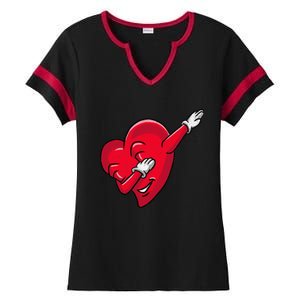 Funny Dabbing Heart Valentines Giftgifthip Hop Dance Funny Gift Ladies Halftime Notch Neck Tee