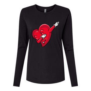 Funny Dabbing Heart Valentines Giftgifthip Hop Dance Funny Gift Womens Cotton Relaxed Long Sleeve T-Shirt