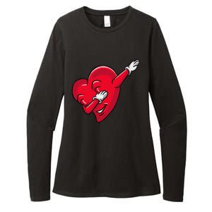 Funny Dabbing Heart Valentines Giftgifthip Hop Dance Funny Gift Womens CVC Long Sleeve Shirt