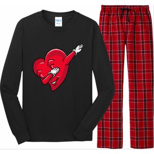 Funny Dabbing Heart Valentines Giftgifthip Hop Dance Funny Gift Long Sleeve Pajama Set