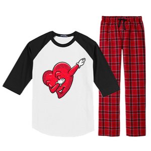 Funny Dabbing Heart Valentines Giftgifthip Hop Dance Funny Gift Raglan Sleeve Pajama Set