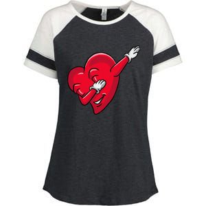 Funny Dabbing Heart Valentines Giftgifthip Hop Dance Funny Gift Enza Ladies Jersey Colorblock Tee