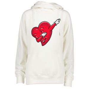 Funny Dabbing Heart Valentines Giftgifthip Hop Dance Funny Gift Womens Funnel Neck Pullover Hood