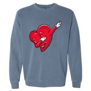 Funny Dabbing Heart Valentines Giftgifthip Hop Dance Funny Gift Garment-Dyed Sweatshirt