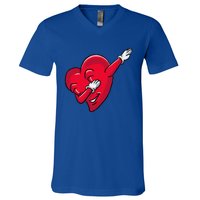 Funny Dabbing Heart Valentines Giftgifthip Hop Dance Funny Gift V-Neck T-Shirt