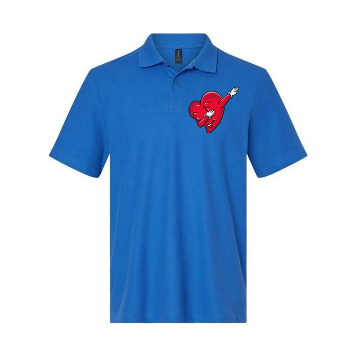 Funny Dabbing Heart Valentines Giftgifthip Hop Dance Funny Gift Softstyle Adult Sport Polo