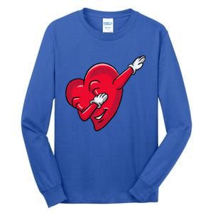 Funny Dabbing Heart Valentines Giftgifthip Hop Dance Funny Gift Tall Long Sleeve T-Shirt