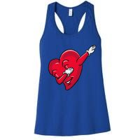 Funny Dabbing Heart Valentines Giftgifthip Hop Dance Funny Gift Women's Racerback Tank