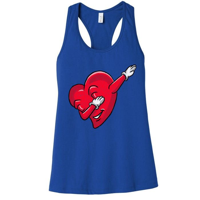 Funny Dabbing Heart Valentines Giftgifthip Hop Dance Funny Gift Women's Racerback Tank