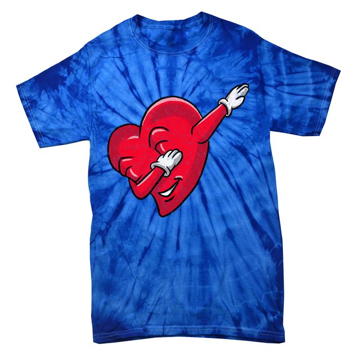 Funny Dabbing Heart Valentines Giftgifthip Hop Dance Funny Gift Tie-Dye T-Shirt