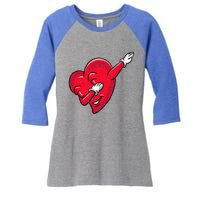 Funny Dabbing Heart Valentines Giftgifthip Hop Dance Funny Gift Women's Tri-Blend 3/4-Sleeve Raglan Shirt