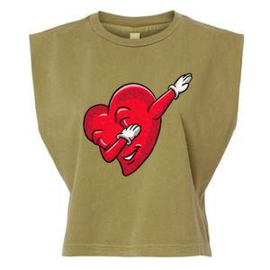 Funny Dabbing Heart Valentines Giftgifthip Hop Dance Funny Gift Garment-Dyed Women's Muscle Tee