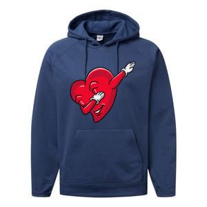 Funny Dabbing Heart Valentines Giftgifthip Hop Dance Funny Gift Performance Fleece Hoodie