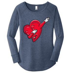 Funny Dabbing Heart Valentines Giftgifthip Hop Dance Funny Gift Women's Perfect Tri Tunic Long Sleeve Shirt