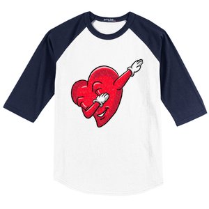 Funny Dabbing Heart Valentines Giftgifthip Hop Dance Funny Gift Baseball Sleeve Shirt