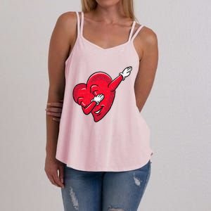 Funny Dabbing Heart Valentines Giftgifthip Hop Dance Funny Gift Women's Strappy Tank