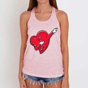 Funny Dabbing Heart Valentines Giftgifthip Hop Dance Funny Gift Women's Knotted Racerback Tank