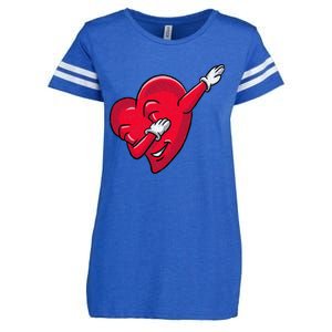 Funny Dabbing Heart Valentines Giftgifthip Hop Dance Funny Gift Enza Ladies Jersey Football T-Shirt