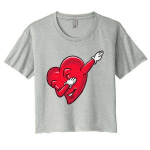 Funny Dabbing Heart Valentines Giftgifthip Hop Dance Funny Gift Women's Crop Top Tee