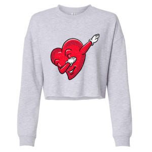 Funny Dabbing Heart Valentines Giftgifthip Hop Dance Funny Gift Cropped Pullover Crew